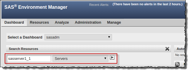 SAS Environment Manager: Finding a SAS Web App Server instance