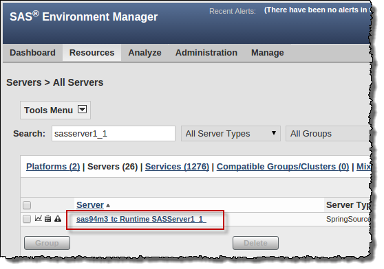 sas web application server assignments