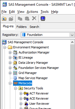 SAS Management Console Plug-in API Navigation Example